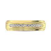 14K Yellow Gold Diamond 1/4 Ct.Tw. Men's Machine Band